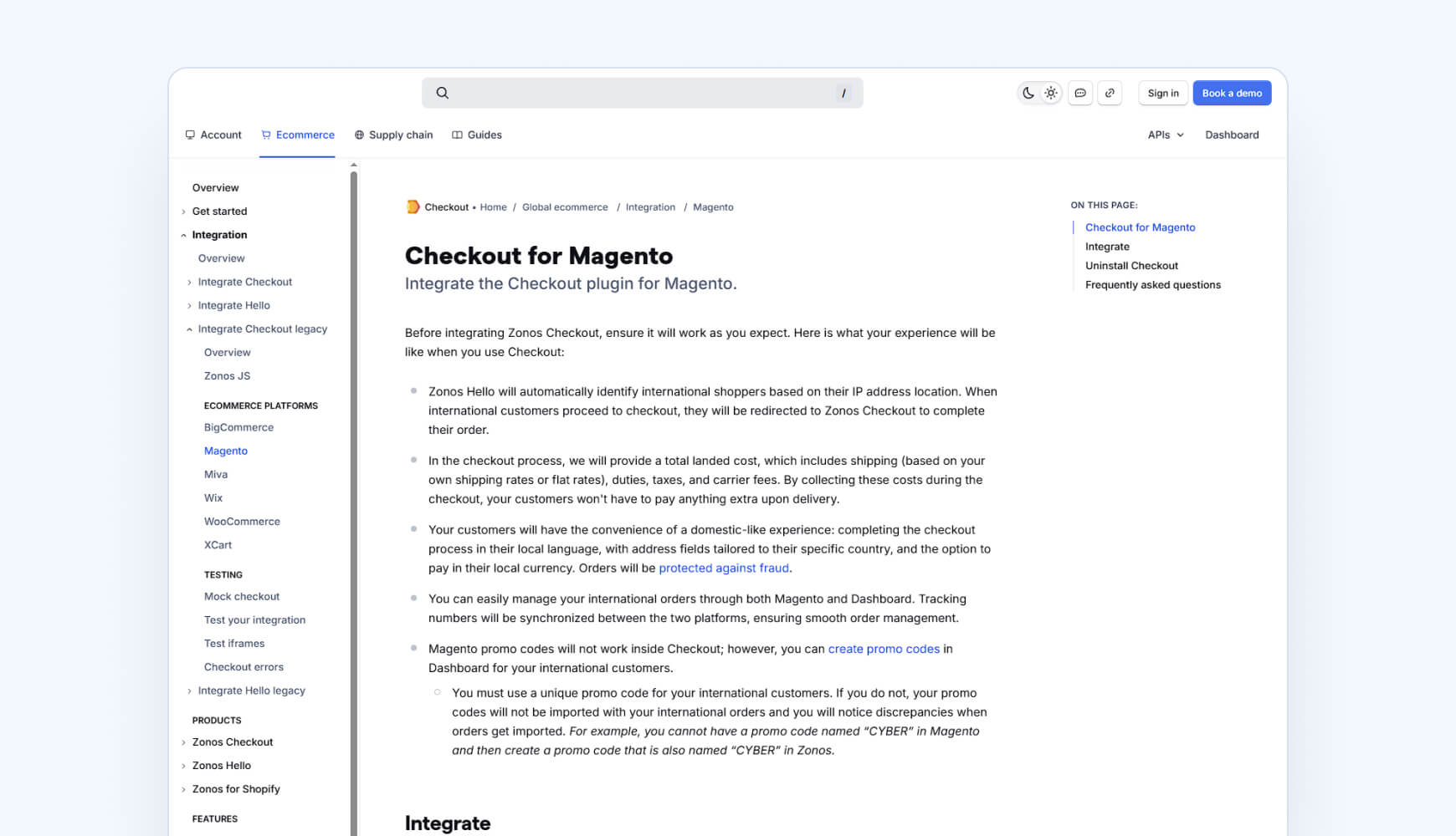 Zonos Magento